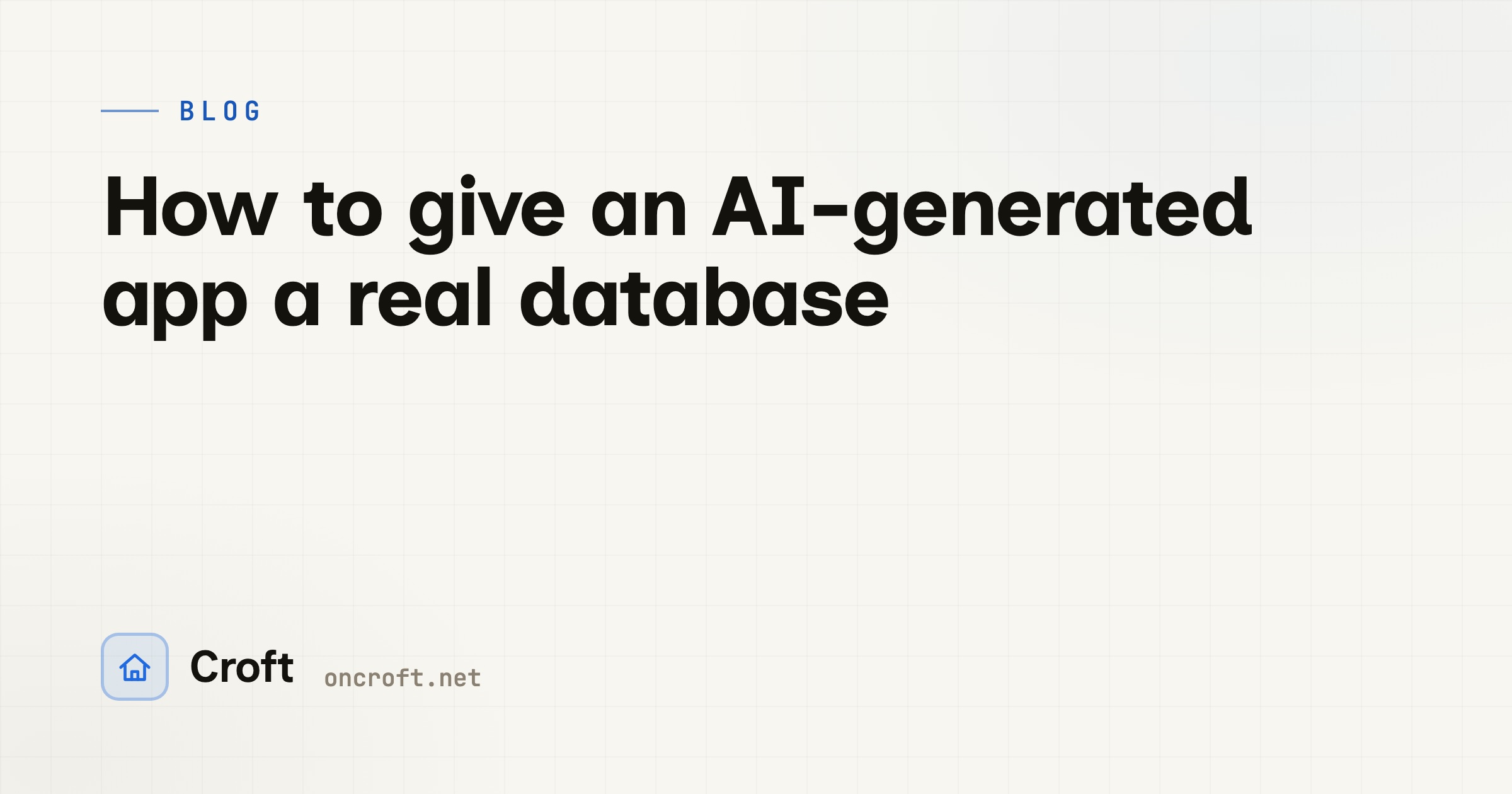 How to give an AI-generated app a real database