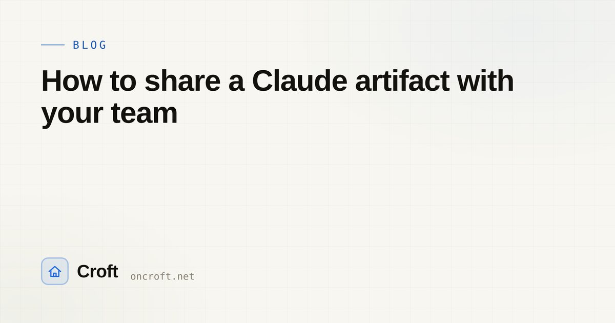 How to share a Claude artifact with your team