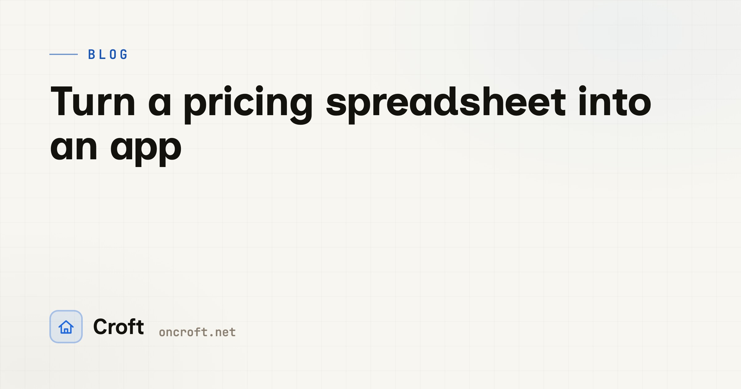 Turn a pricing spreadsheet into an app