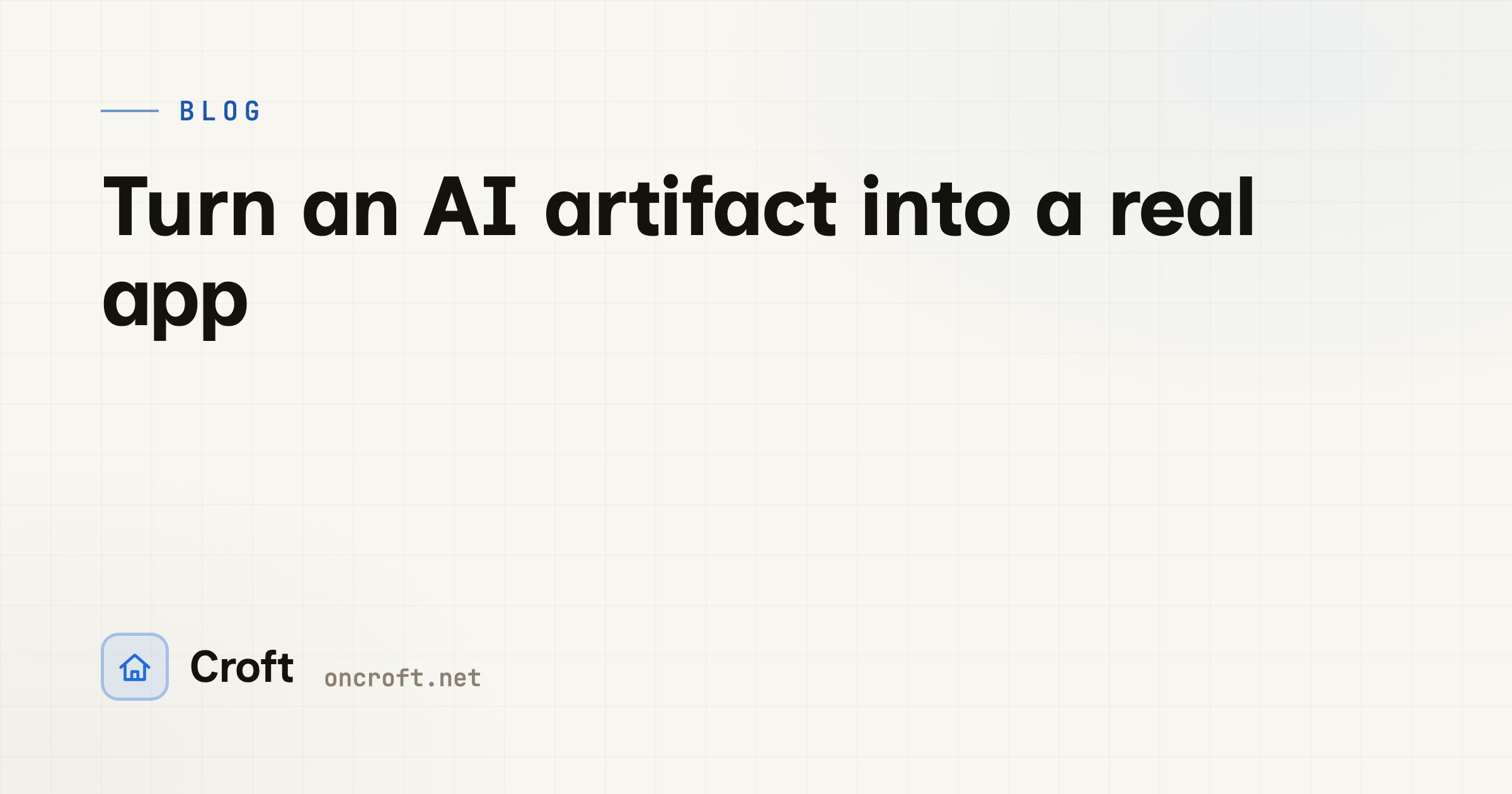 Turn an AI artifact into a real app
